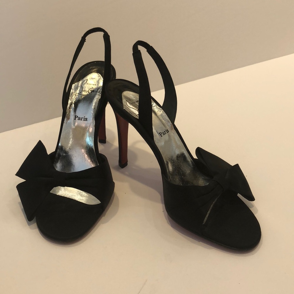 Christian Louboutin Black Satin Size 9 B